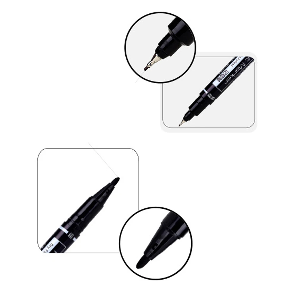 

0.5/1mm Double Tip Permanent Paint Marker Fine Line Drawing Writing Oil Pen