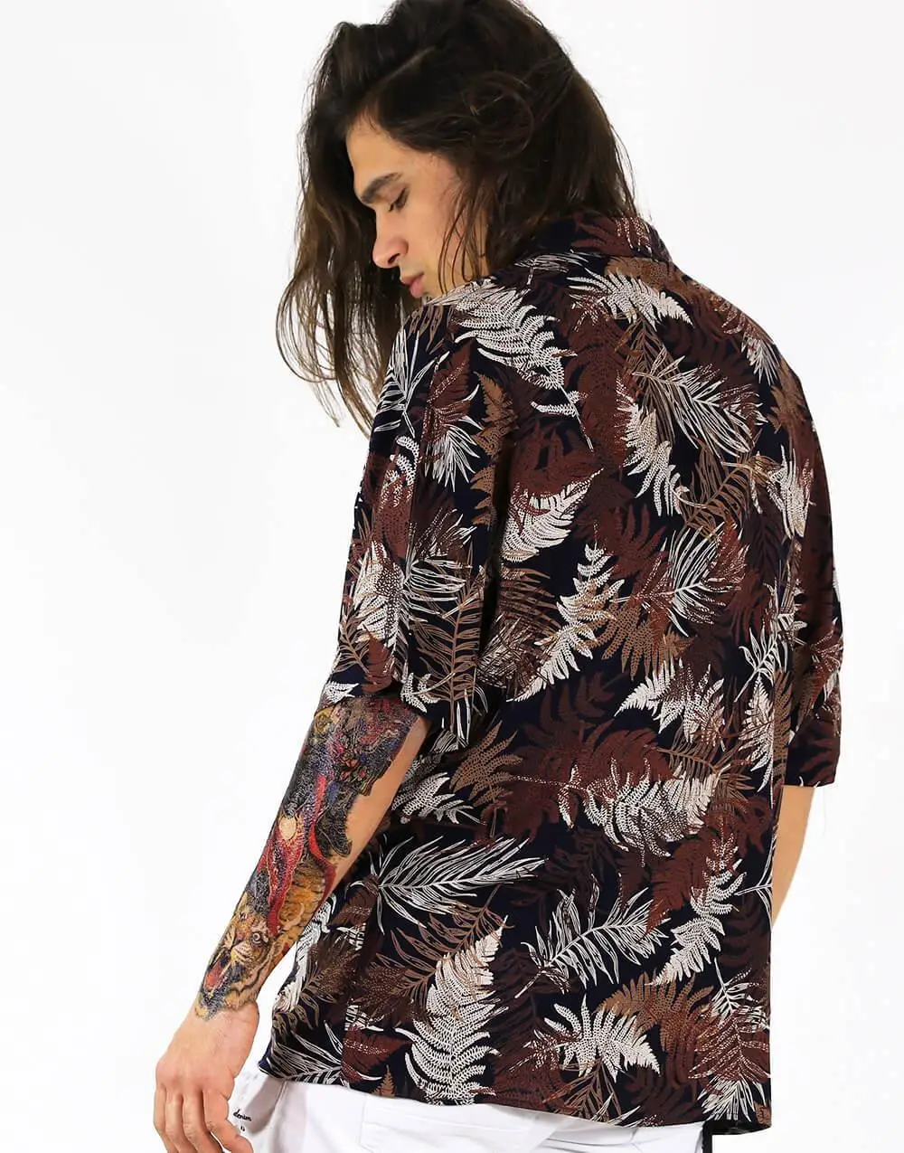 

Hawaii Spring Leaves Oversized Men's Shirt