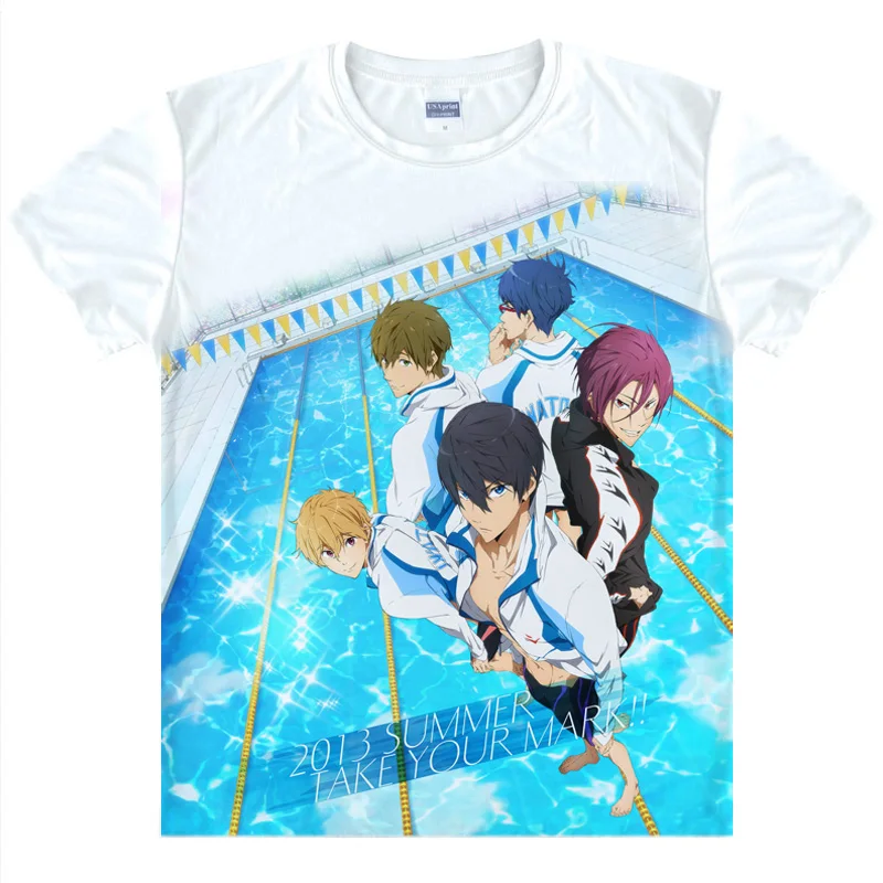 Бесплатно! Клуб Iwatobi Тачибана Макото Футболка с принтом Nanase Haruka косплей Смешные