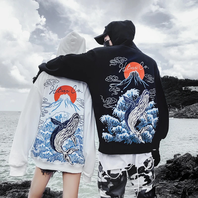 2019 модная уличная Рыба Печать толстовки хип хоп махровая хлопковая Swag Tyga Sudadera Hombre