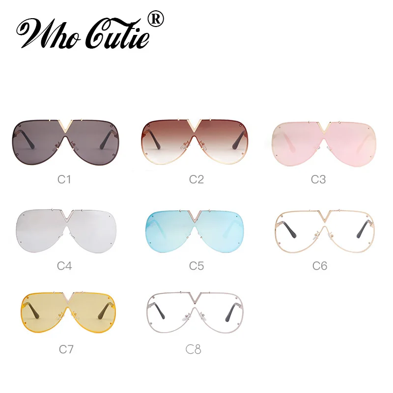 WHO CUTIE фирменный дизайн авиационные солнцезащитные очки без оправы мужские