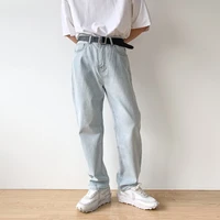 springsummer cotton washed jeans mens vintage loose wide leg straight versatile old dad trousers korean baggy men denim jeans
