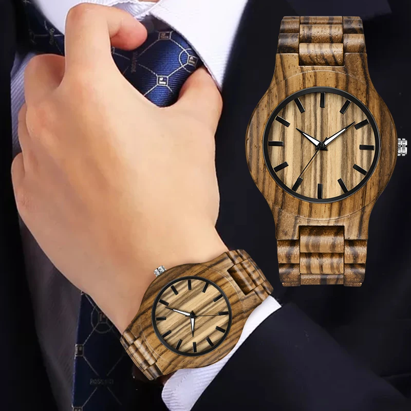 Люксовый бренд деревянные часы Мужские Аналоговые натуральные Кварцевые t