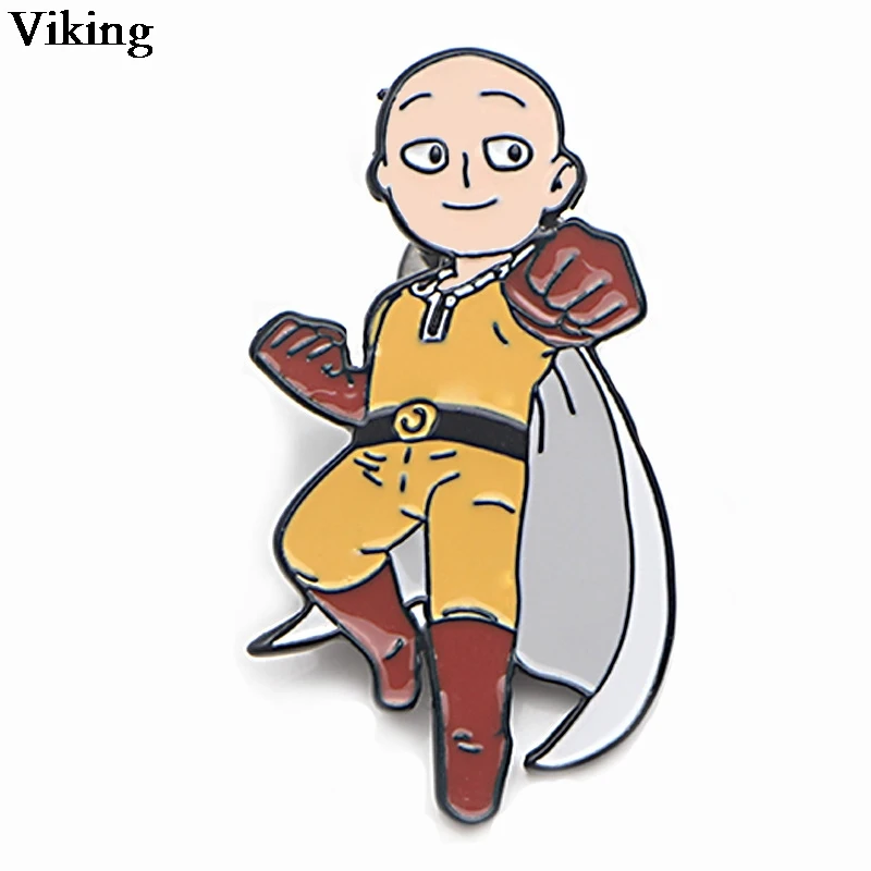 1 шт. Аниме ONE PUNCH MAN значки крутые булавки металлические броши Мультяшные для