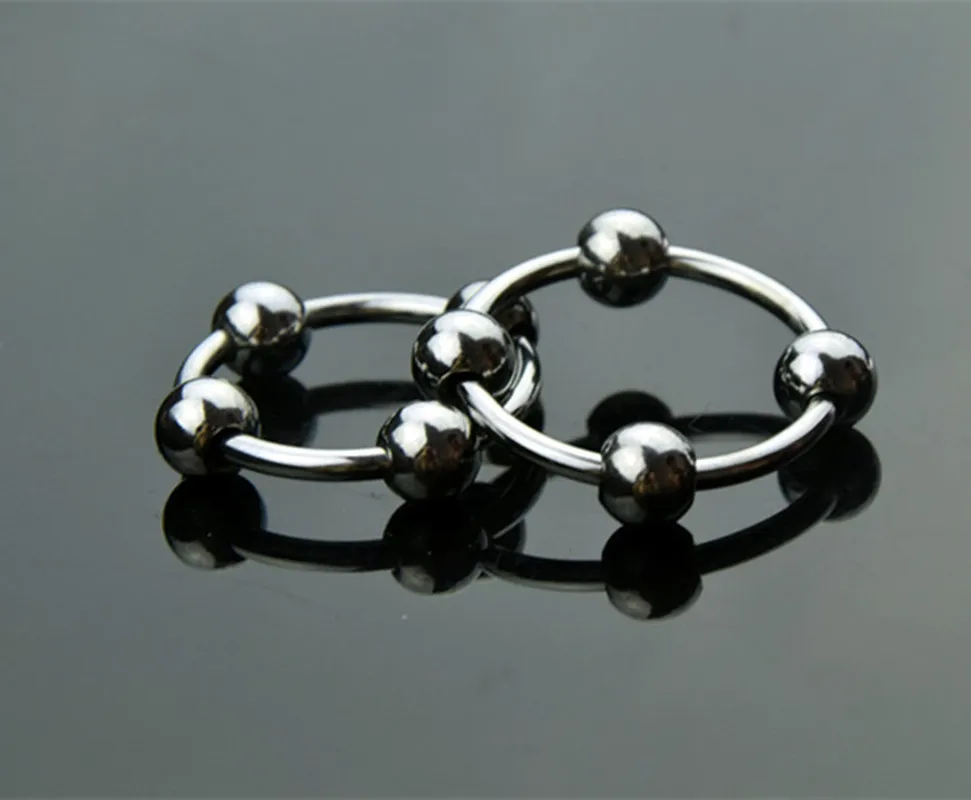 Кольцо для пениса из нержавеющей стали с четырьмя бусинами (подвижные) Кольца