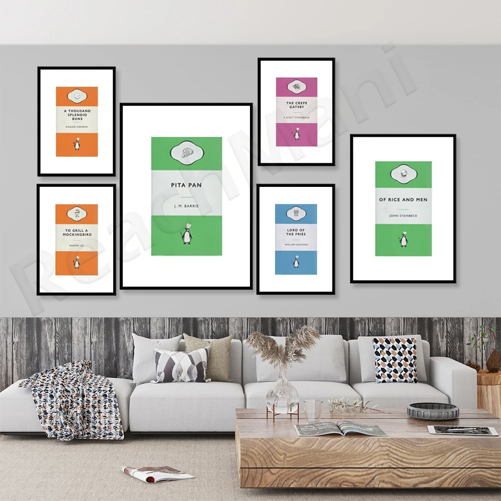 

Penguin food pun print decoration artist home unique gift poster