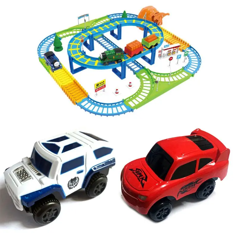 

Electronic Rail Track Car Battery Power Educational Toy Gift for Children Kids