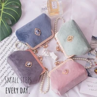 angelatracy 2021 court korea vintage metal diamond girl pearl woman small shoulder bag clasp lady wallet hand bags coin purse