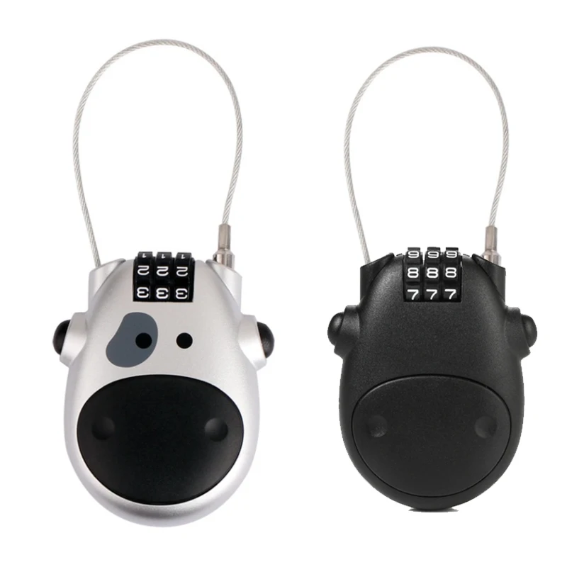 

Coded Lock Wire Adjustable Alloy Travel Padlock Mini Anti-Theft 3 Digit Adjustable Mini Lock with Retractable Steel Cable-Sliver