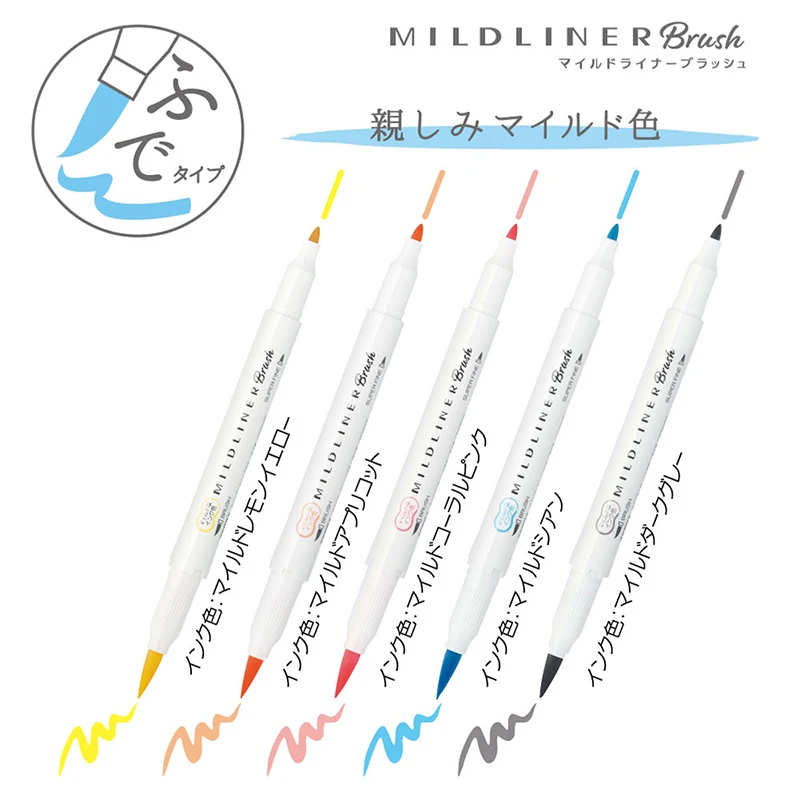 10 новых цветов Zebra WFT8 MildLiner двойной наконечник хайлайтер мягкая кисть Рисование