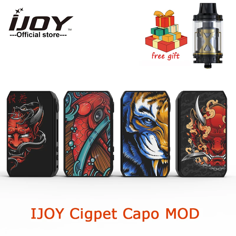 Новейший IJOY Cigpet Capo 126 Вт бокс-мод с питанием от двух аккумуляторов 18650 подходит для