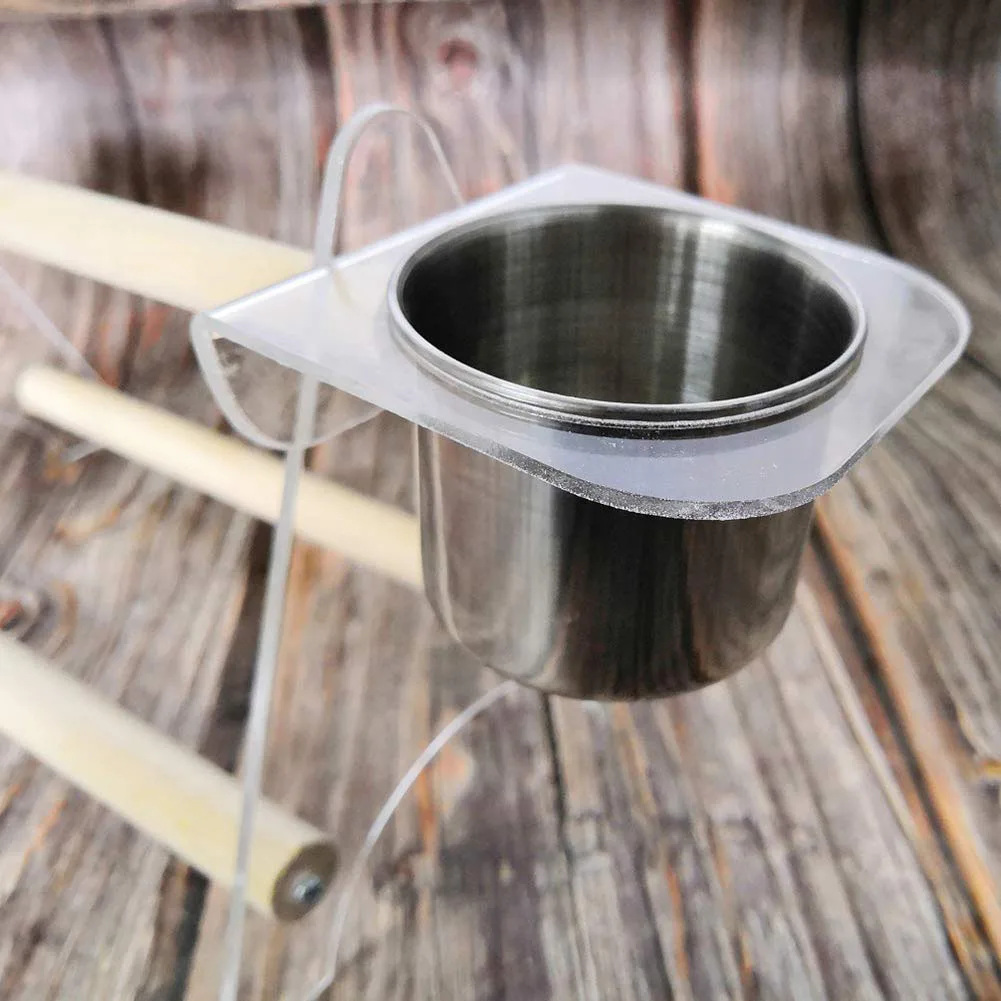 Деревянная птица Попугай Игрушка попугай штатив с чашкой для кормления окунь