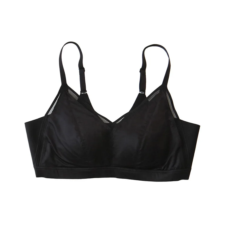 

Female Large Bra New Solid Nylon Spandex Color Large Plus Size Women's Sleep Bra Fat Girl Underwear Lillte Fresh Bras