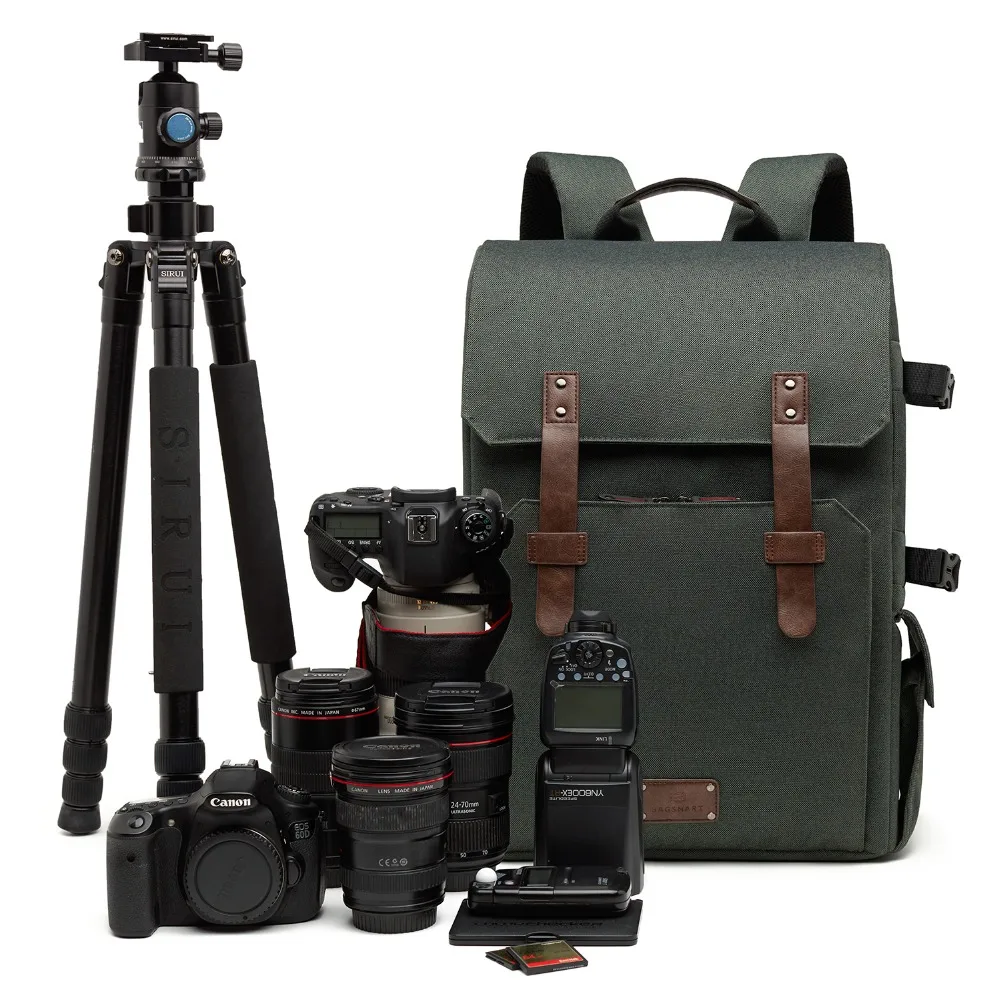 BAGSMART 15,6 ''школьная сумка для ноутбука Водонепроницаемый рюкзак для камеры SLR/DSLR камера s с дождевиком