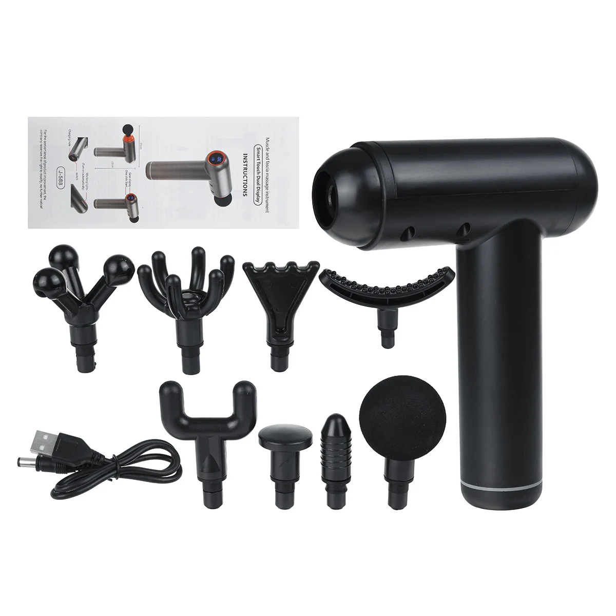 

New LCD Display Massage Gun Rechargeable Deep Tissue Percussion Muscle Massager for Pain Relief Handheld Electric Body Massager