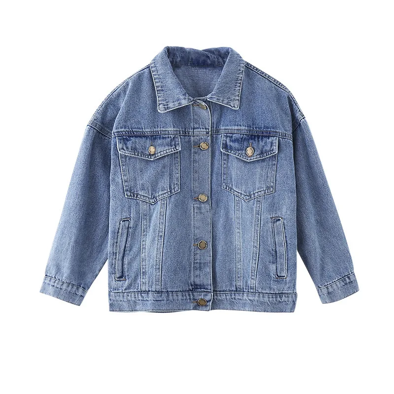 

Teenager Girls Denim Jackets Coats Spring Autumn 2021 Kids Children Cartoon Outwear Clothing Jeans Jacket For Girls 4-14 Years