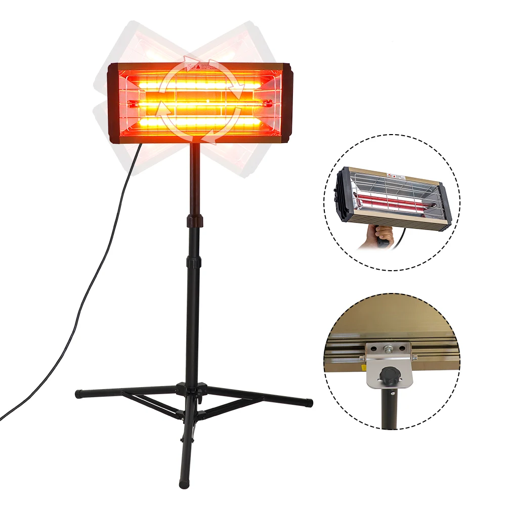 1000W Adjustable Bracket Infrared Paint Lamp Shortwave Drying Lamp Car Body Paint Heater Baking Light Shortwave Infrared Lamps