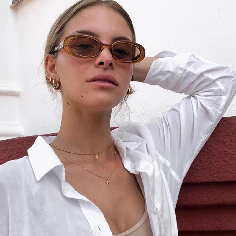 LongKeeper 2020 Малый Овальные Солнцезащитные очки Женщины Мужчины Ретро Vintage