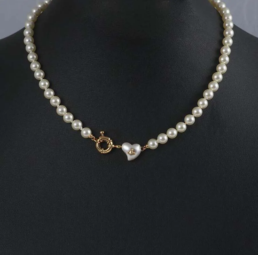 

New Love Pendant gorgeous women Necklace advanced Pearl tender ladies heart planet summer Clavicle Chain Accessories