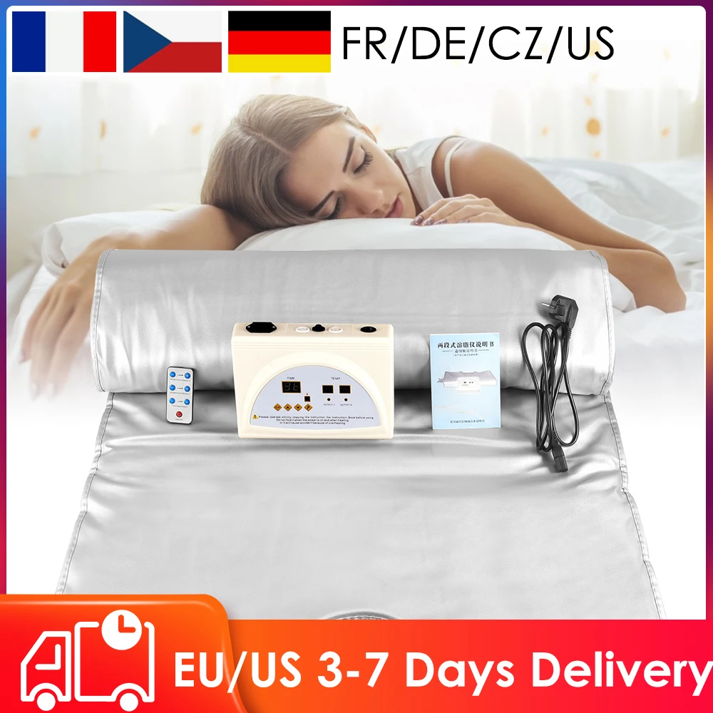 

220V Fat Burning Weighted Sauna Blanket Slimming For Weight Loss Spa Detox Infrared Remote Control Heating Blanket For Home Body