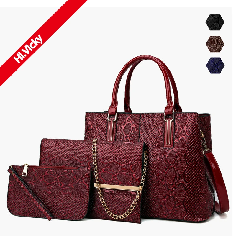 Женские композитные сумки набор из 3 предметов сумка искусственной кожи Большая