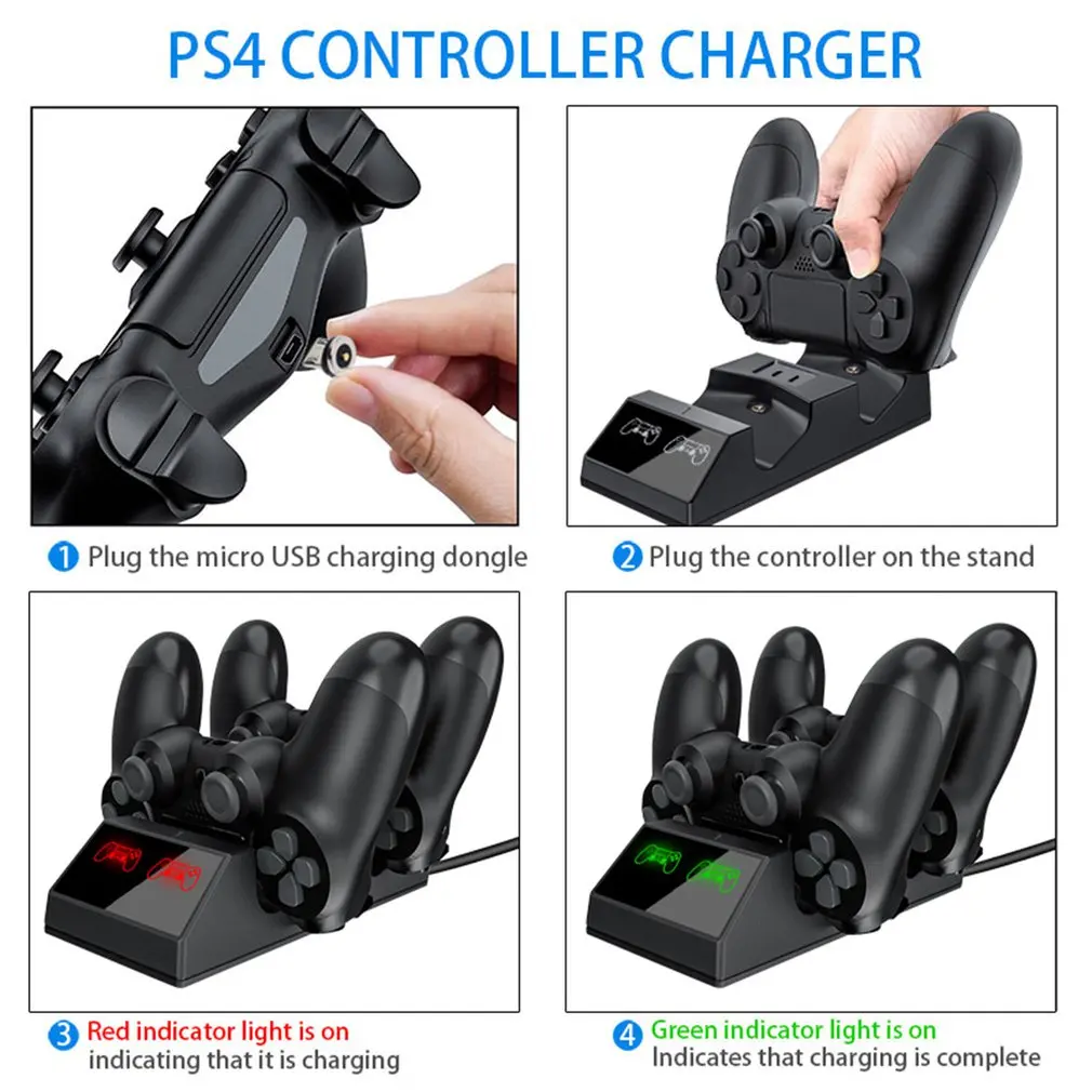 Двойной usb зарядная док-станция Подставка зарядное устройство для PS4 игровой контроллер быстрая зарядка док-станция Подставка Dualshock USB кабель для PS4