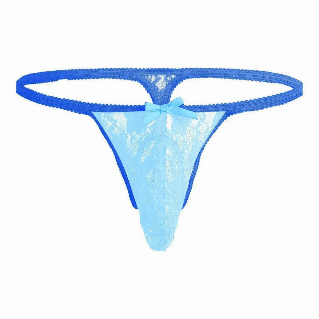 Стринги мужские с кружевным узором пикантное нижнее белье трусы танга