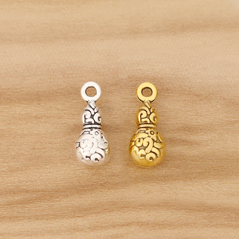 

20 Pieces Tibetan Silver/Gold 3D Cucurbit Gourd Charms Pendants for DIY Necklace Bracelet Jewellery Making Accessories 16x7mm