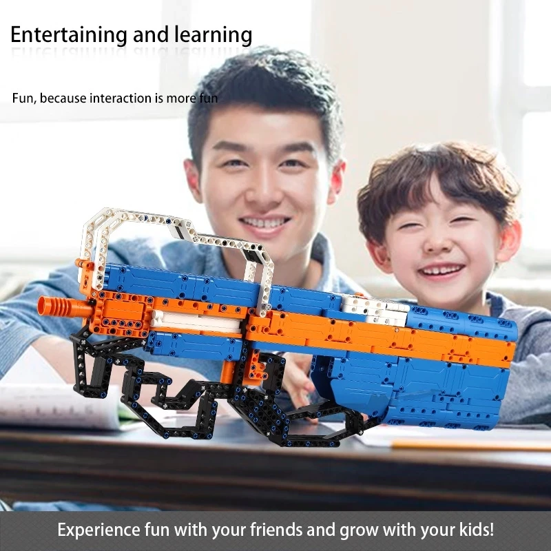 581PCS DIY Building Blocks Gun set Toys P90 Submachine Parent Interactive Playset Kit Compatible Major Brands Gift for Boy | Игрушки и