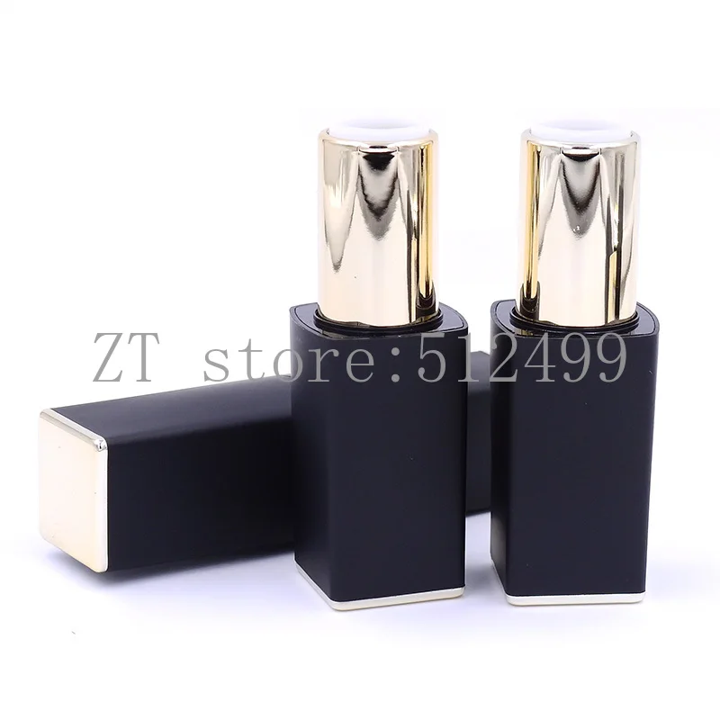 

10/20/50pcs Bright Blue Square Empty Matt Black Lipstick Tube Cosmetic Lip Balm Container Elegant Chapstick Lip Rough Pipe Shell