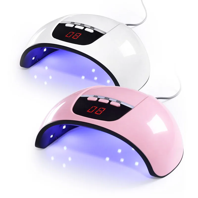 Белый/розовый цвета 45 Вт Светодиодный УФ-лампа для отверждения гелей ногтей