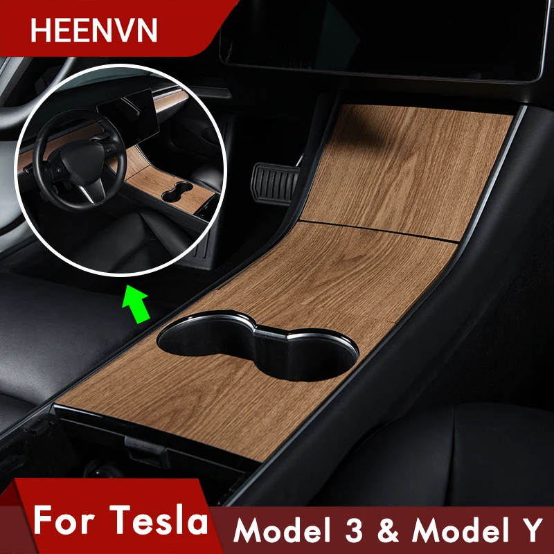 Heenvn Model3 Автомобильная центральная консоль наклейка для Tesla модель 3 Y деревянная