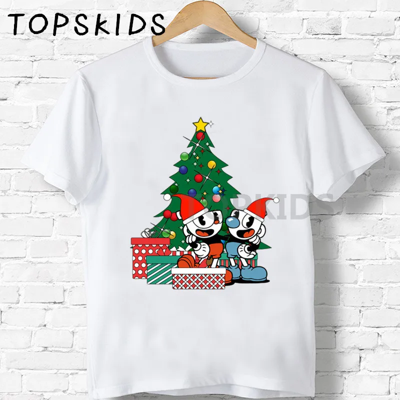 2019 детские футболки с рисунком рождественской елки забавные топы для мальчиков и