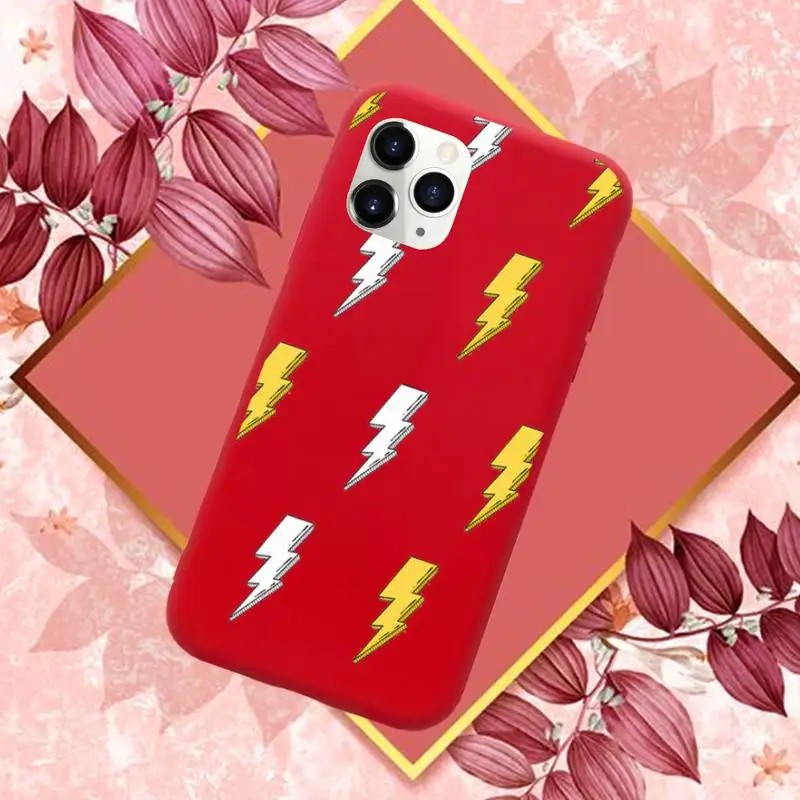 

Cute lightning Phone Case Red Candy Color for iPhone 11 12 mini pro XS MAX 8 7 6 6S Plus X SE 2020 XR