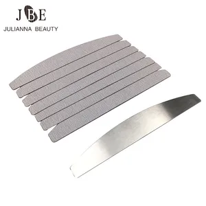 Металлическая ручка с 10 съемными подушечками для пилок для ногтей, прочная Замена ногтей наждачная бумага коврик, инструмент для маникюра 100180240, 1 шт.