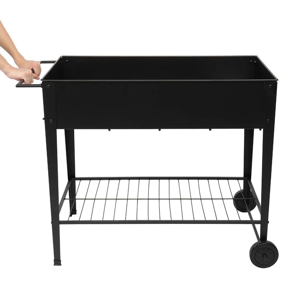 

Planting Box With Wheels Black TWEL889