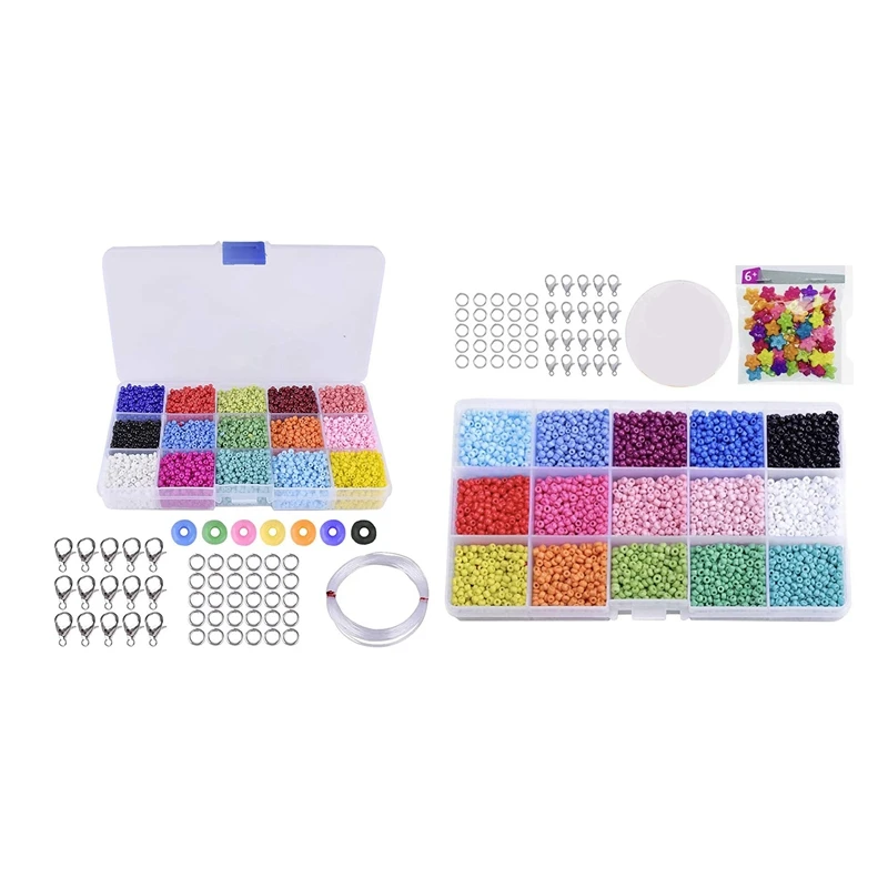 

2 Set Colored 3mm Glass Beads for Kids DIY Bracelet Art and Jewelry Making, Game Making Beads