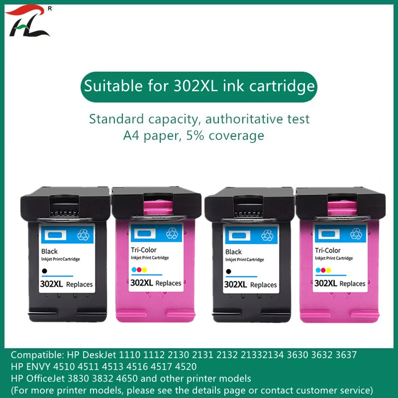 

Совместимый картридж с чернилами 302XL для HP 302 XL для hp 302 для HP Deskjet 2130 2135 1110 3630 3632 Officejet 3830 3834