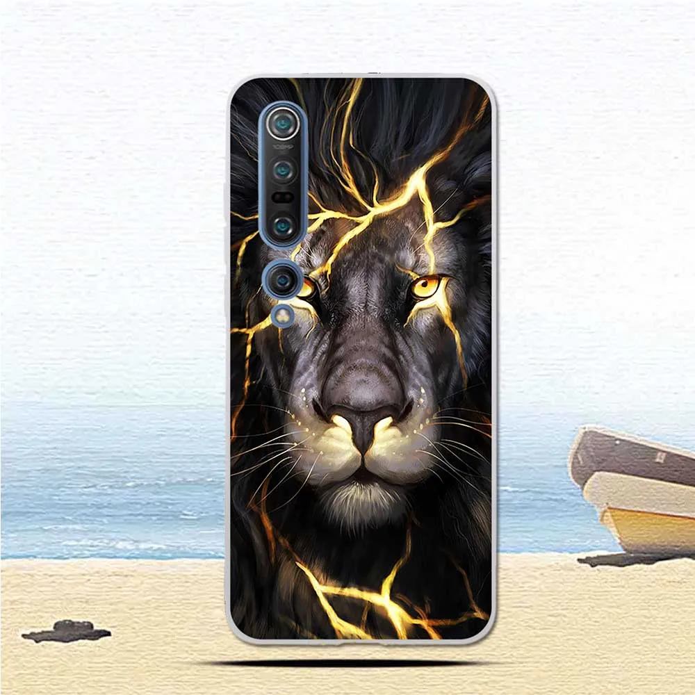 Чехол для Xiaomi Mi 10 Модный мягкий силиконовый чехол с мультяшным рисунком чехлы