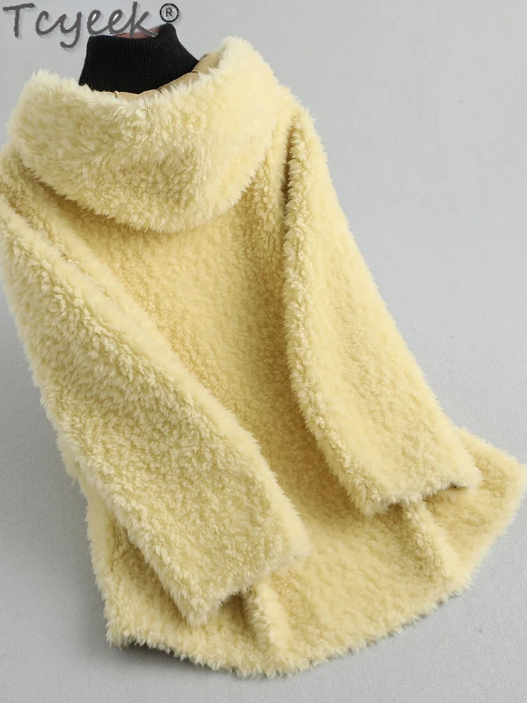 Повседневное женское пальто из натуральной шерсти зима 2022 Женское с капюшоном