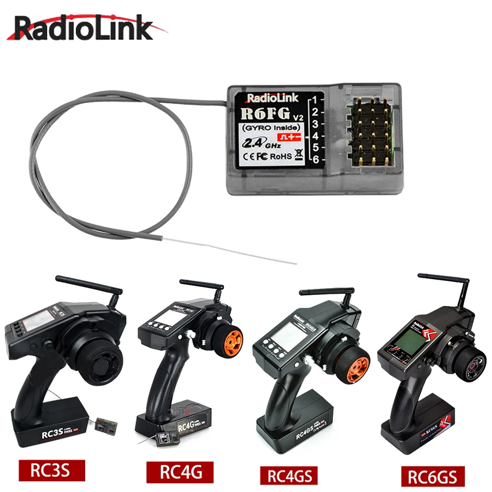 

Radiolink R6FG 2.4GHz 6 Channel FHSS Receiver Radio Control System Gyro Integrant For RC4GS/RC3S/RC4G/T8FB Transmitter FPV Drone