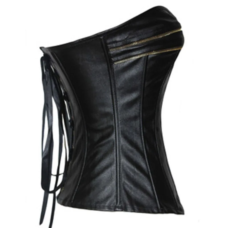

High Quality Leather Overbust Corset Plus Size S-XXL, Leather OL Mini Dress, Hot Sexy Lingerie, Waist Cincher for Women