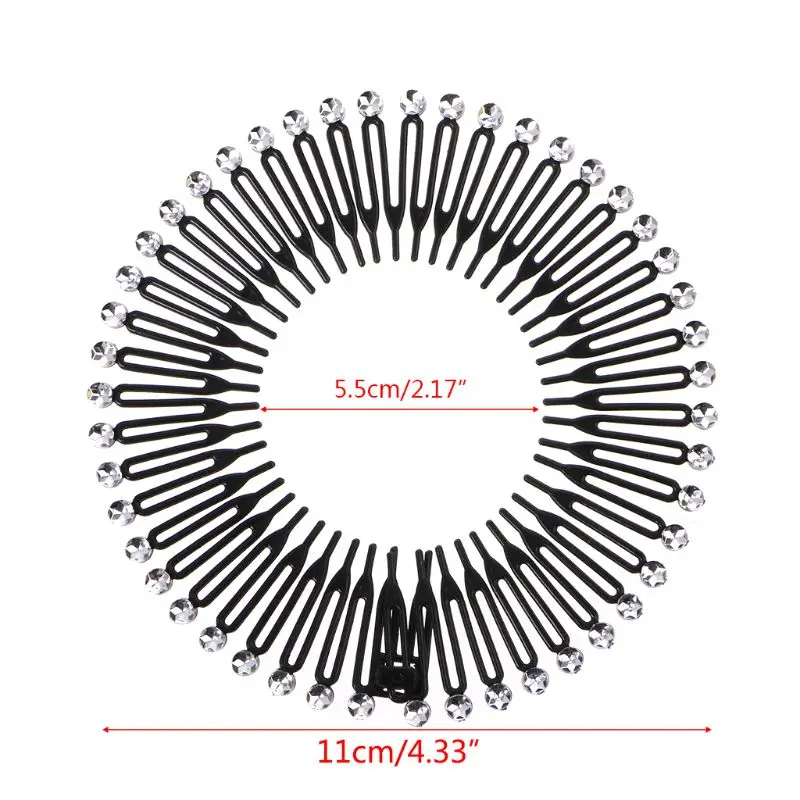 5 шт./лот милый пластиковый полный круг растягивающийся гибкий гребень для волос