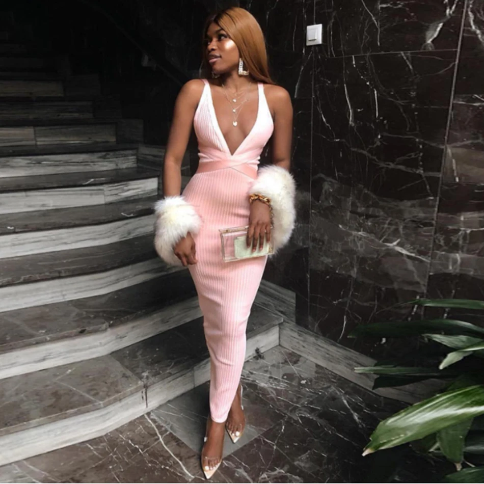 Женское длинное вечернее платье розовое или Белое Облегающее Платье на бретелях