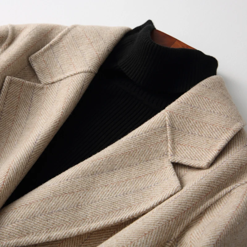 Длинная женская Корейская куртка 2020 двухстороннее шерстяное пальто женские