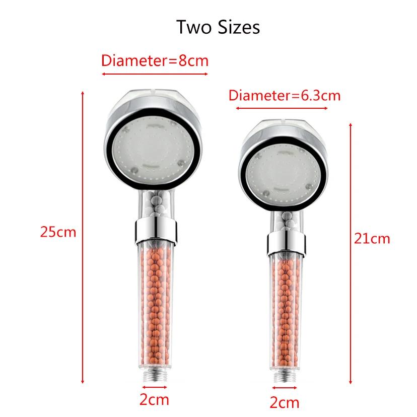 Водосберегающая светодиодная душевая лейка ZhangJi для ванной комнаты 7 цветов