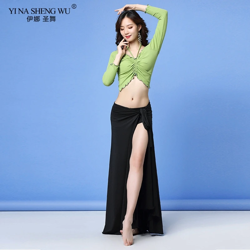 New Fashion Women Belly Dance Clothes Costume Set 2 Pieces Floral Chiffon Long Skirt Stretchy Top For | Тематическая одежда и