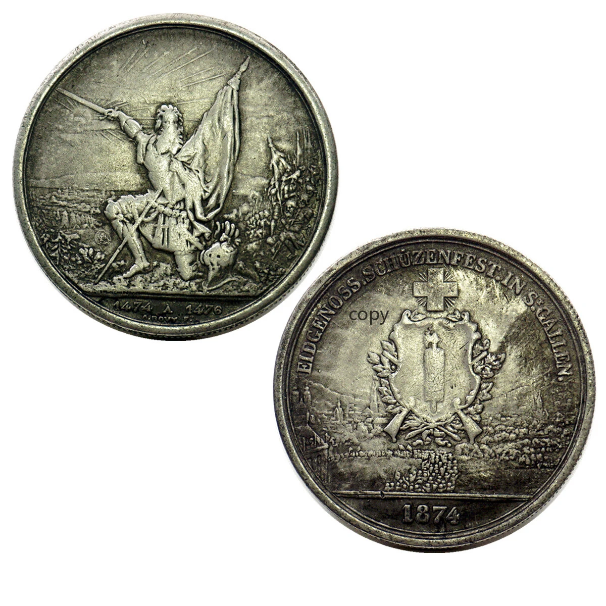 1874 Switzerland 22 шт. древняя Хобо копия из никеля евро монета сша Морган Статуя Свободы Серебряная монета долларов американский Орел подарки для мужчин Прямая поставка - Цвет: 1874 Switzerland