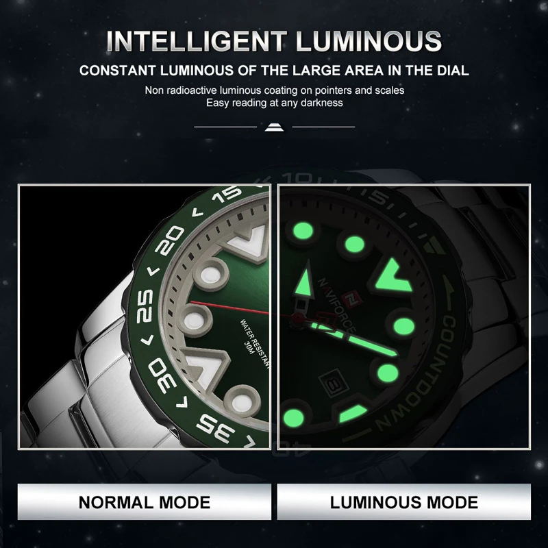 Часы наручные NAVIFORCE мужские водонепроницаемые брендовые Простые Модные