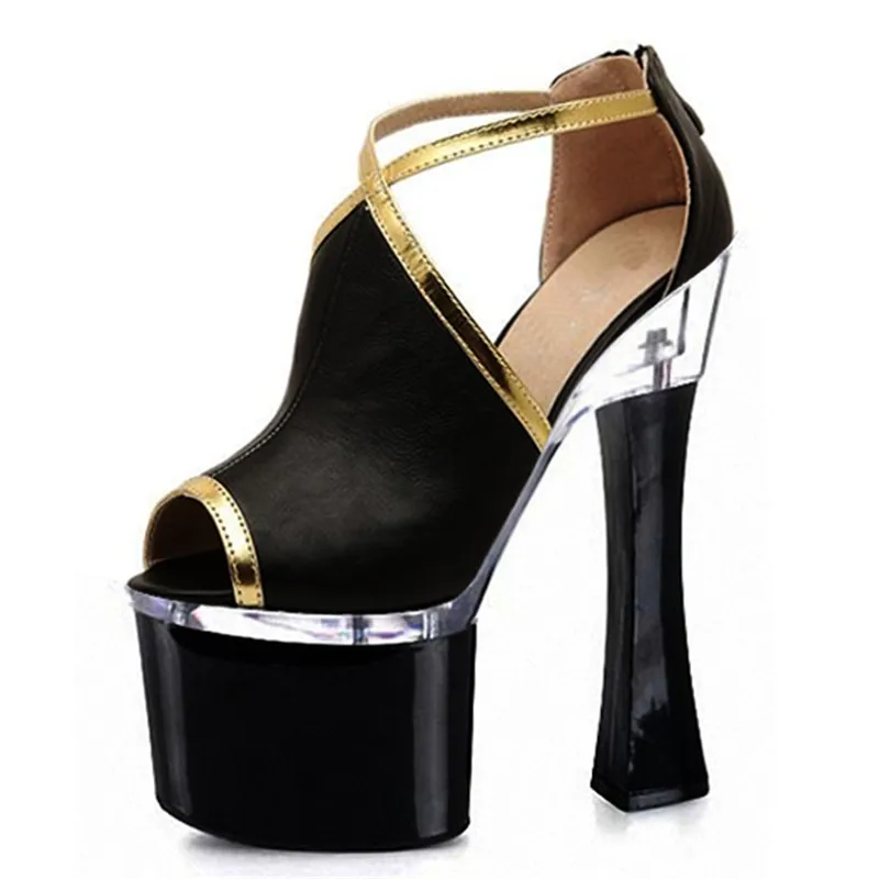 Сандалии на высоком каблуке 18 см босоножки с металлической отделкой туфли